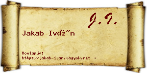 Jakab Iván névjegykártya