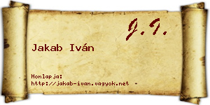 Jakab Iván névjegykártya